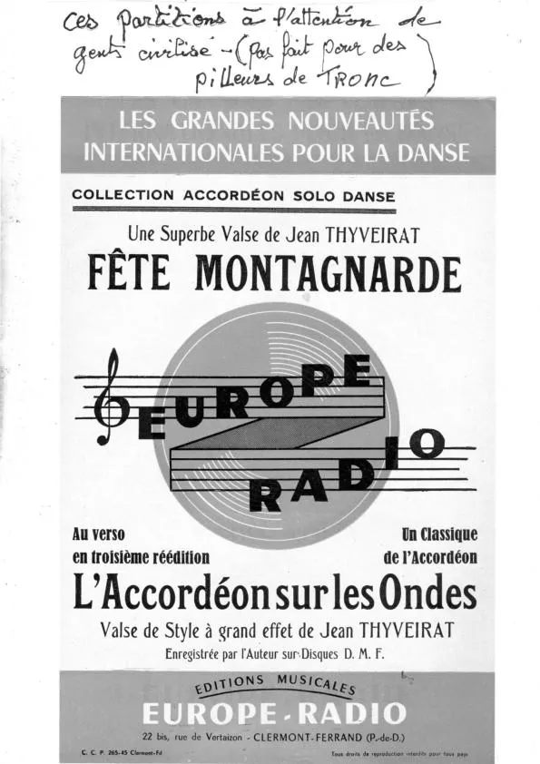 télécharger la partition d'accordéon Fête montagnarde + L'accordéon sur les ondes au format PDF
