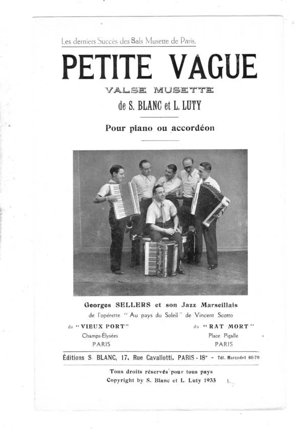 télécharger la partition d'accordéon Petite Vague (Valse Musette) au format PDF