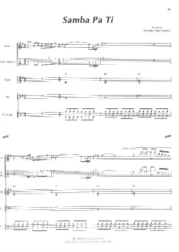 télécharger la partition d'accordéon Samba Pa' Ti (Orchestration Complète) au format PDF