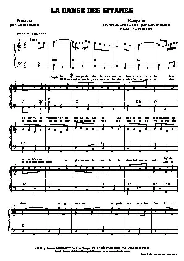 télécharger la partition d'accordéon La danse des Gitanes (Paso Doble) au format PDF