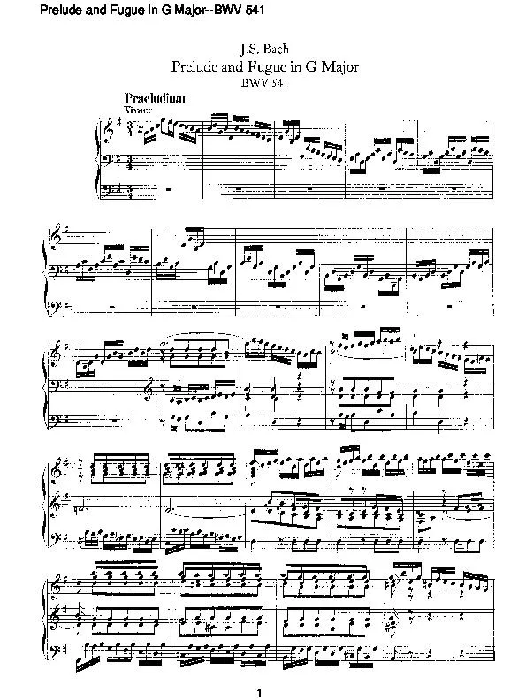 télécharger la partition d'accordéon Prelude and Fugue in G Major (BWV 541) (Orgue) au format PDF