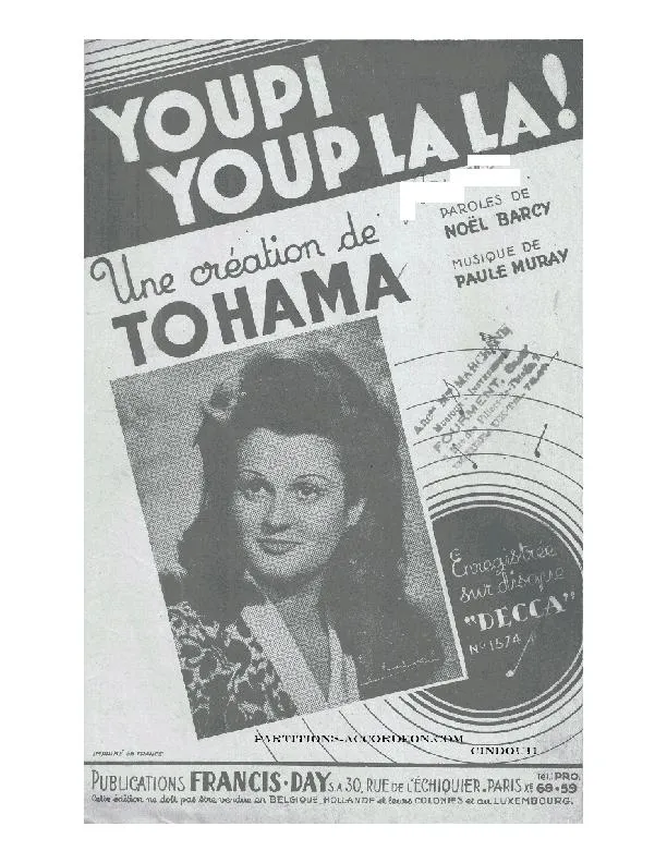 télécharger la partition d'accordéon Youpi Youp La La (Chant : Tahoma) (Fox Trot) au format PDF