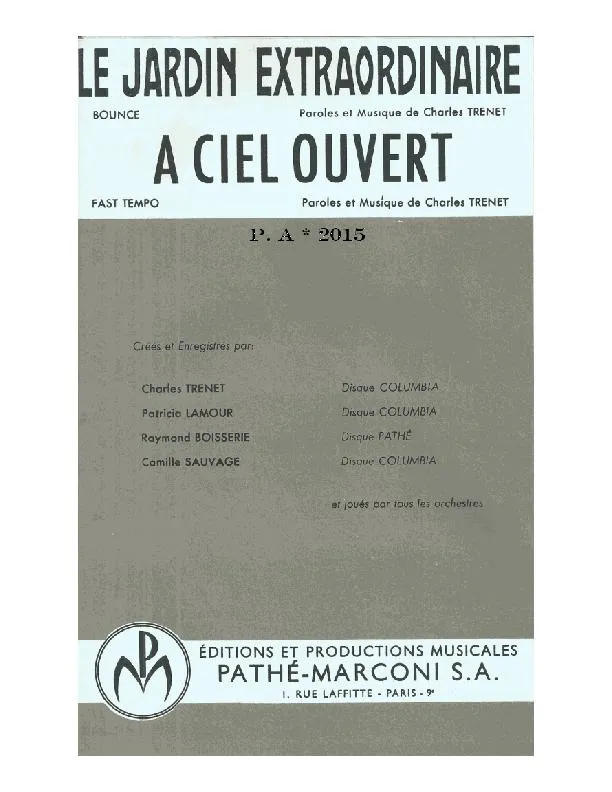 télécharger la partition d'accordéon Le jardin extraordinaire (Orchestration Complète) (Bounce) au format PDF