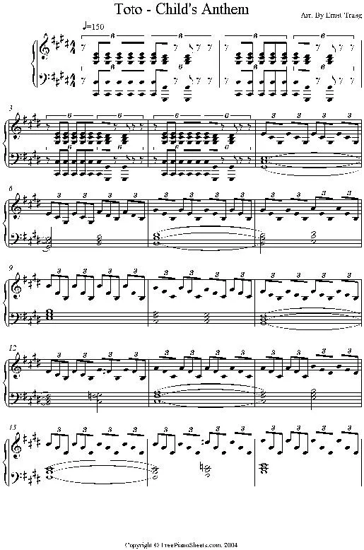 télécharger la partition d'accordéon Child's Anthem (Arrangement : Ernst Traag) (Chant : Toto) au format PDF