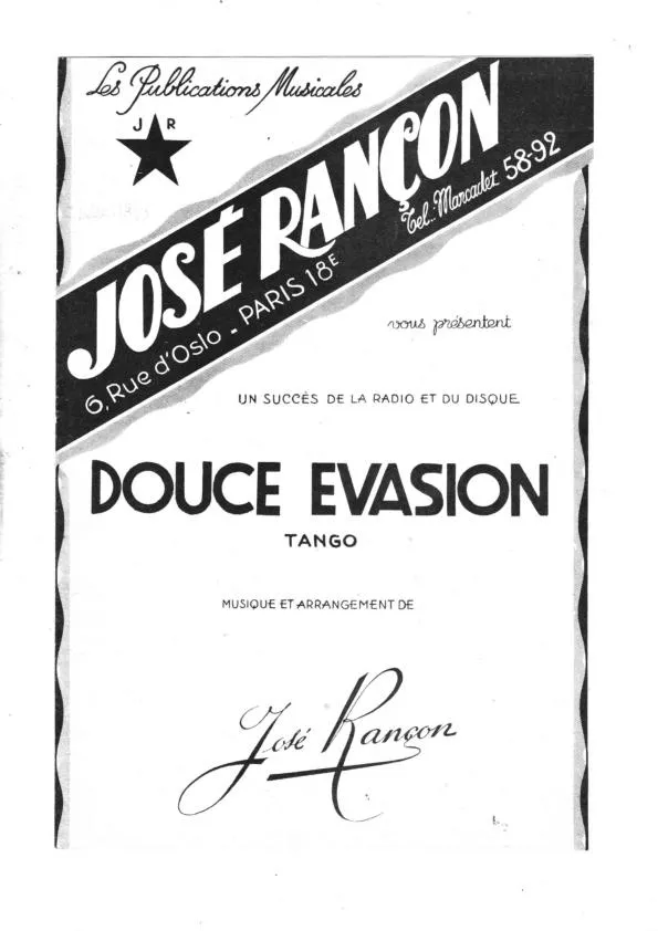 télécharger la partition d'accordéon Douce Evasion (Tango) au format PDF