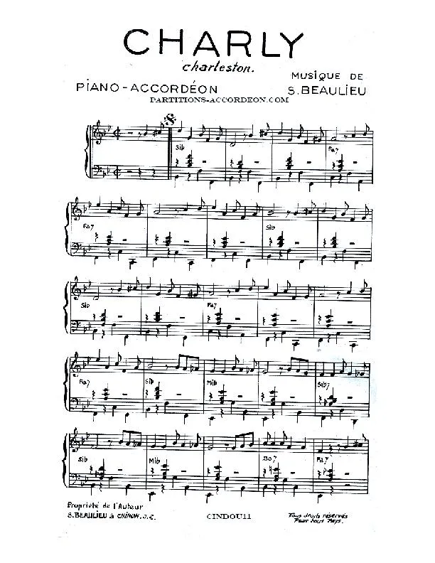 télécharger la partition d'accordéon Charly (Orchestration) (Charleston) au format PDF