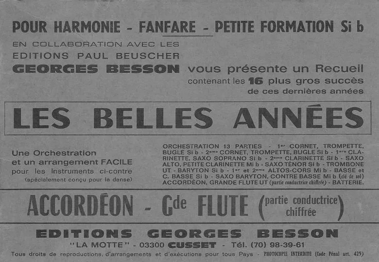 télécharger la partition d'accordéon Recueil : Les Belles Années (16 Titres Gros Succès) au format PDF