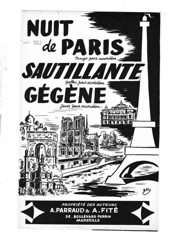 télécharger la partition d'accordéon Nuit de Paris + Sautillante + Gégène (Tango + Polka + Java) au format PDF