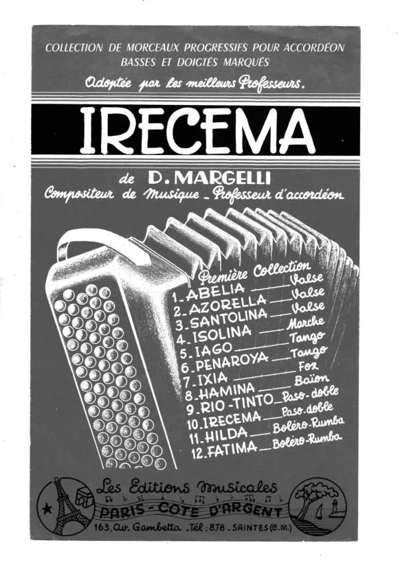 télécharger la partition d'accordéon Irecema (Doigtés main droite et main gauche) (Paso Doble) au format PDF