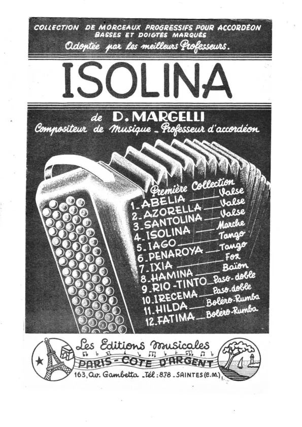 télécharger la partition d'accordéon Isolina (Doigtés main droite et main gauche) (Marche) au format PDF