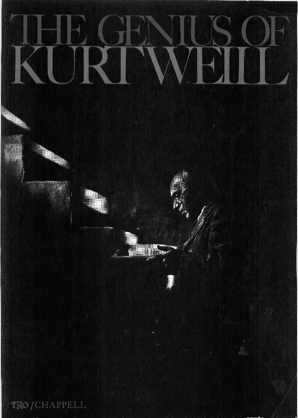 télécharger la partition d'accordéon The Genius of Kurt Weill (Anniversary Folio of Twenty Songs) au format PDF