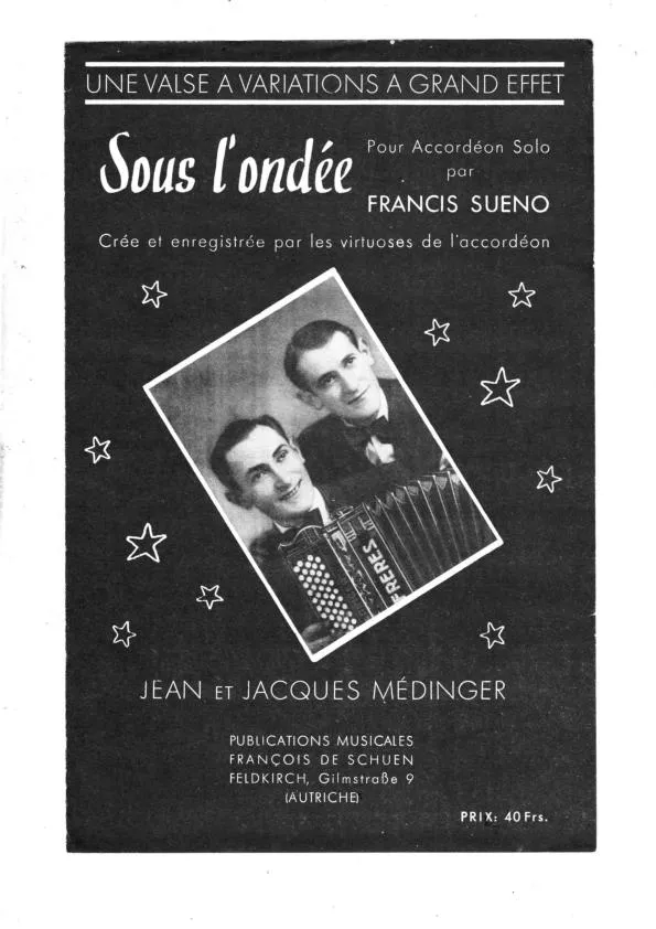 télécharger la partition d'accordéon Sous l'ondée (Créée par Jean et Jacques Médinger) (Valse à Variations) au format PDF