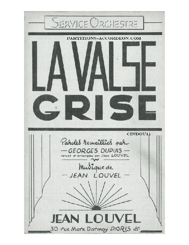 télécharger la partition d'accordéon La valse grise (Orchestration) au format PDF