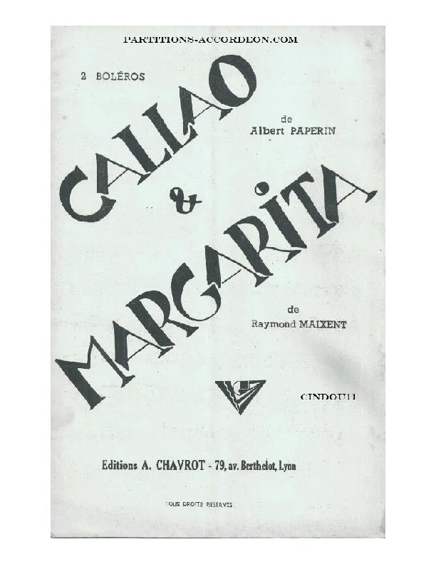 télécharger la partition d'accordéon Margarita (Orchestration) (Boléro) au format PDF