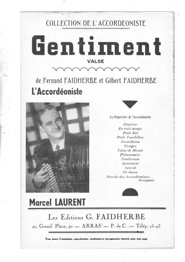 télécharger la partition d'accordéon Gentiment (Valse) au format PDF