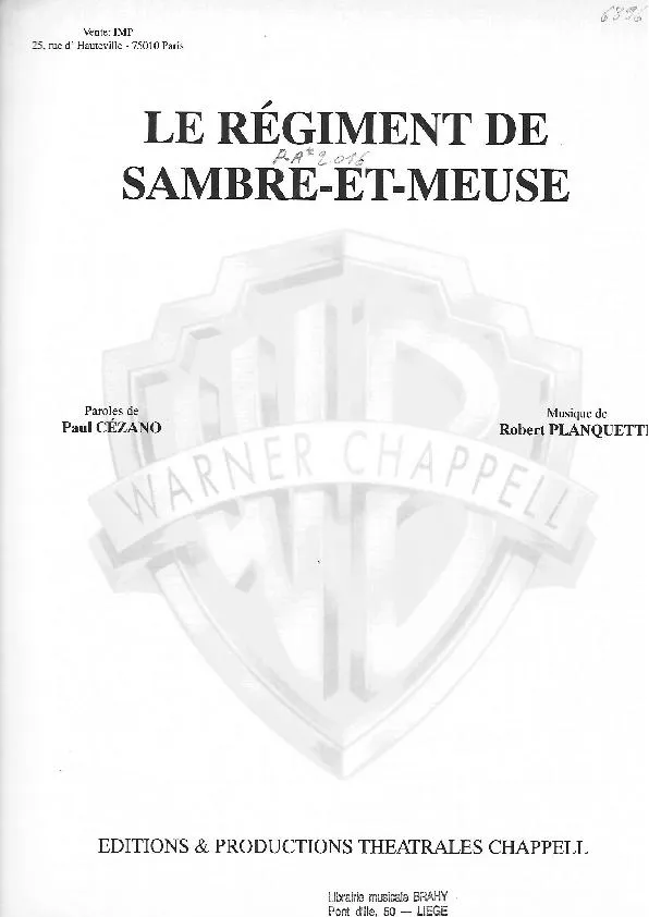 télécharger la partition d'accordéon Le régiment de Sambre et Meuse (Marche) au format PDF