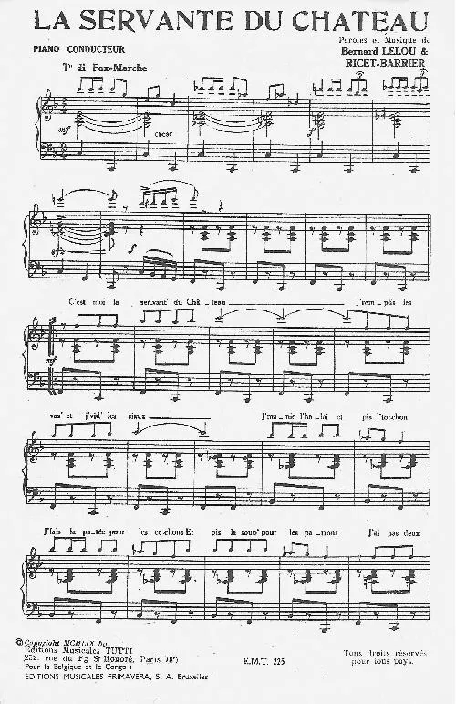 télécharger la partition d'accordéon La servante du château (Orchestration) (Fox Marche) au format PDF