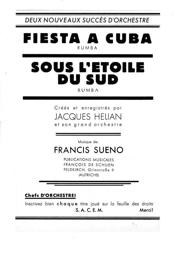 télécharger la partition d'accordéon Sous l'étoile du sud (Orchestration) (Rumba) au format PDF