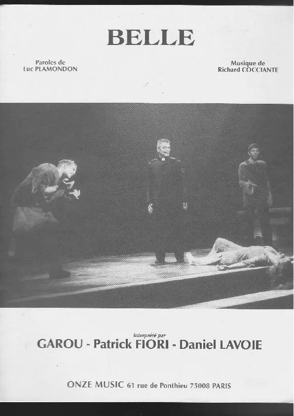 télécharger la partition d'accordéon Belle (De la comédie musicale : Notre Dame de Paris) (Chant : Garou / Patrick Fiori / Daniel Lavoie) au format PDF