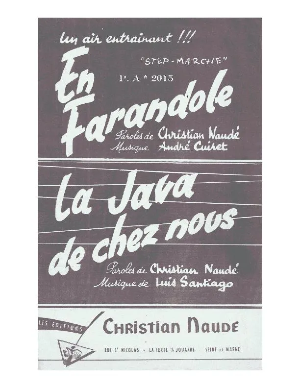 télécharger la partition d'accordéon La java de chez nous (Orchestration) au format PDF