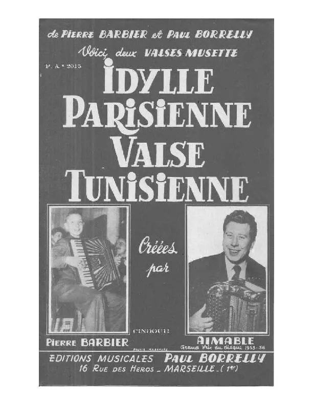 télécharger la partition d'accordéon Idylle Parisienne (Valse Musette) au format PDF