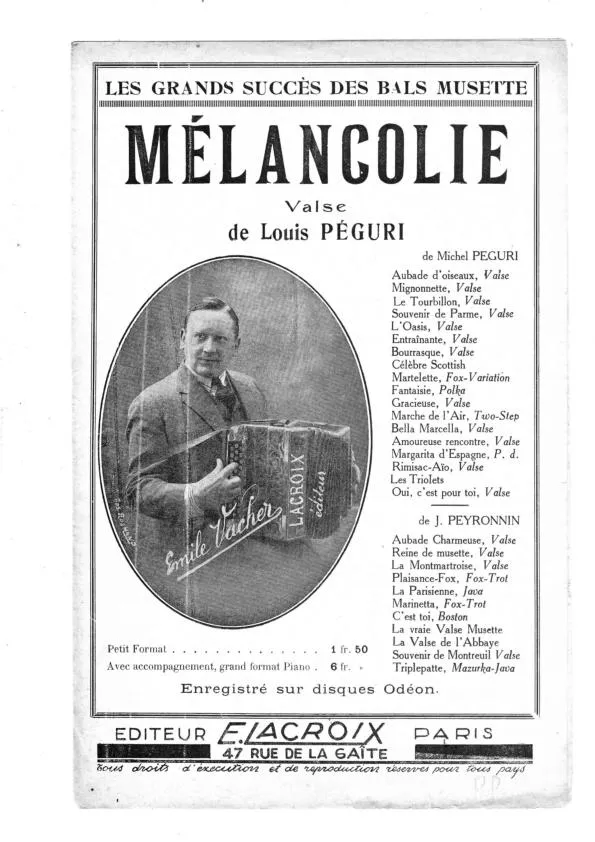 télécharger la partition d'accordéon Mélancolie (Valse) au format PDF