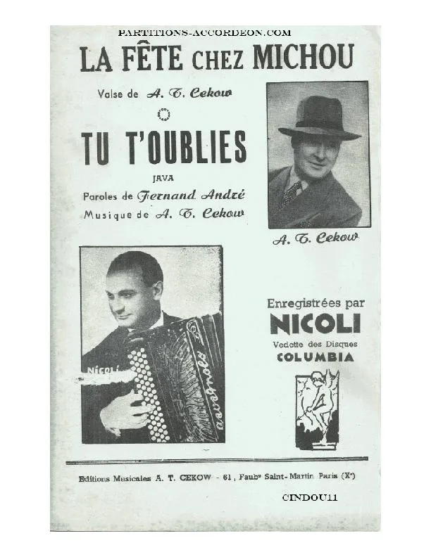 télécharger la partition d'accordéon La fête chez Michou (Orchestration) (Valse) au format PDF
