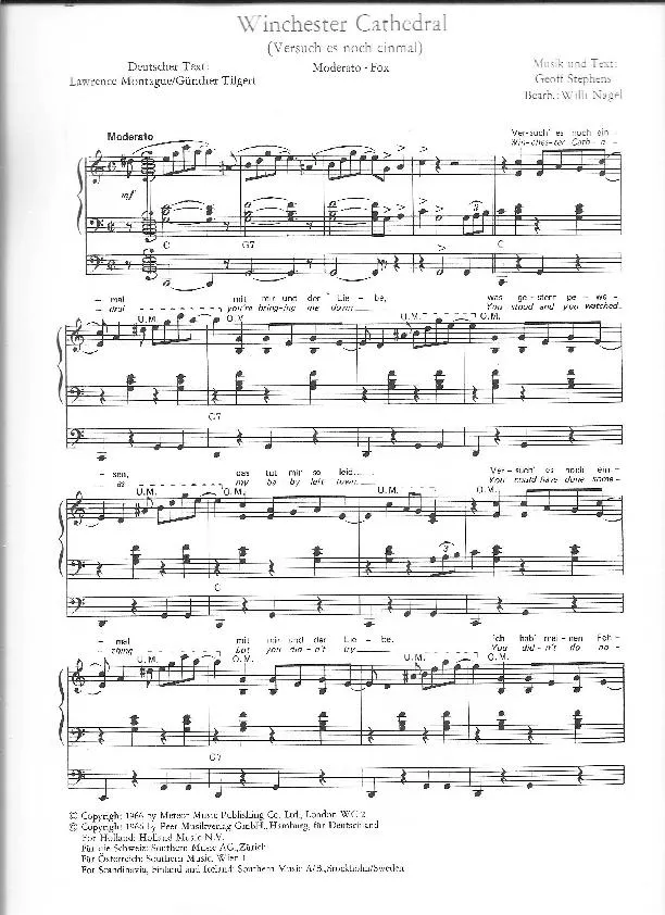 télécharger la partition d'accordéon Winchester Cathedral (Versuch es noch einmal) (Arrangement : Willi Nagel) (Fox) au format PDF