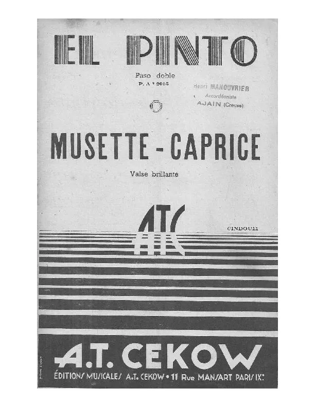 télécharger la partition d'accordéon Musette Caprice (Orchestration) (Valse Brillante) au format PDF