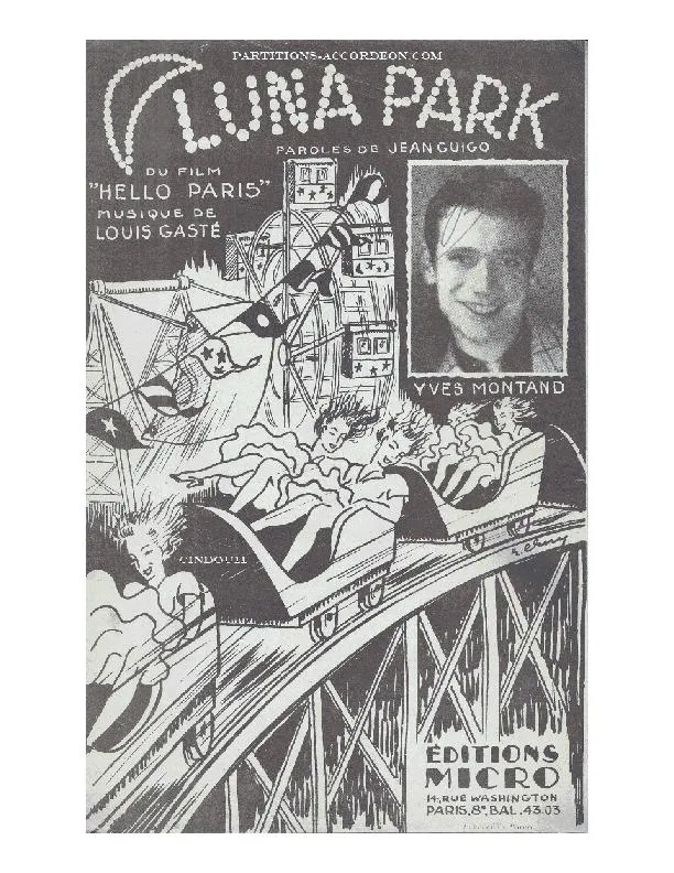 télécharger la partition d'accordéon Luna Park (Du Film : Hello Paris) (Chant : Yves Montand) au format PDF