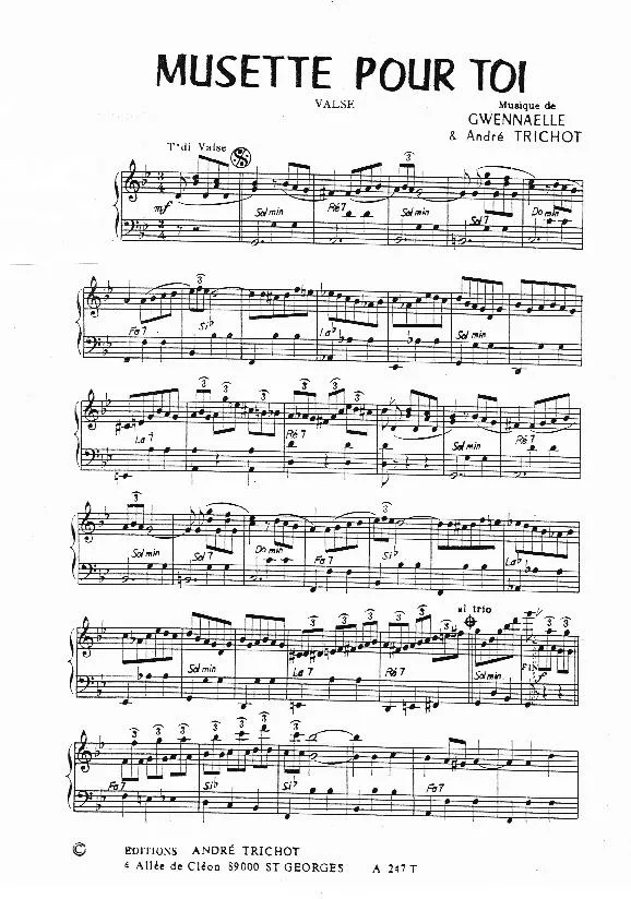 télécharger la partition d'accordéon Musette pour toi (Valse) au format PDF