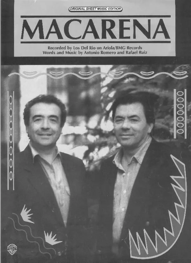 télécharger la partition d'accordéon Macarena (Chant : Los del Rio) (Dance Rock) au format PDF