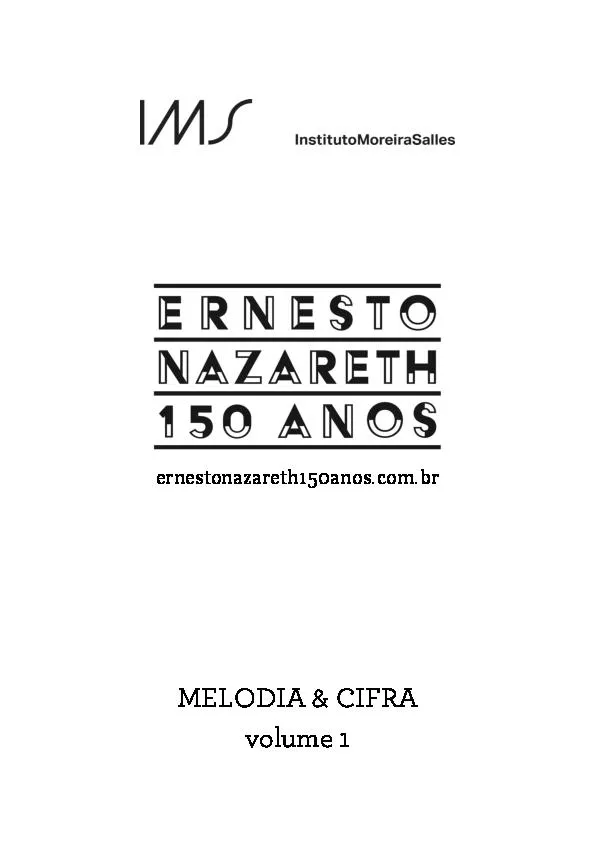 télécharger la partition d'accordéon Ernesto Nazareth 150 anos : Melodia & Cifra (Volume 1) (60 Titres) au format PDF