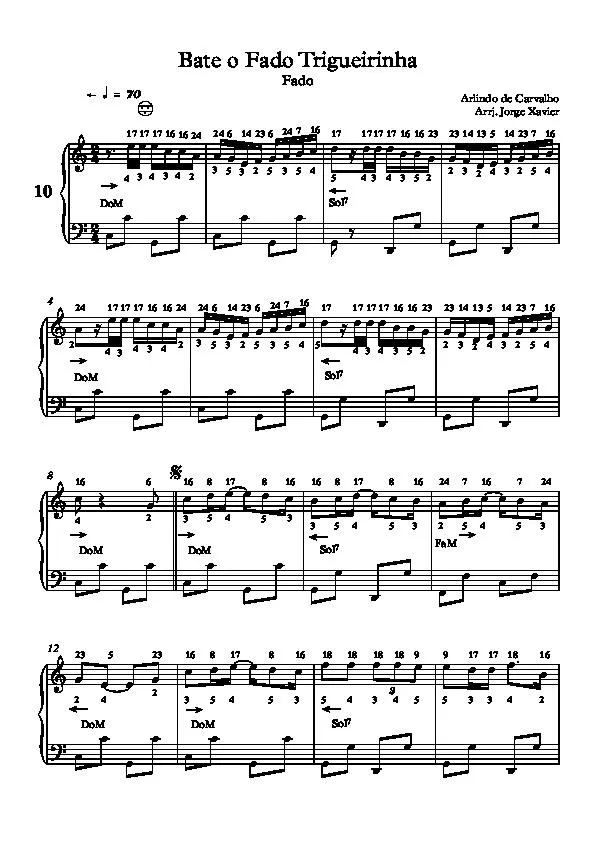 télécharger la partition d'accordéon Bate o Fado Trigueirinha (Arrangement : Jorge Xavier) (Fado) au format PDF