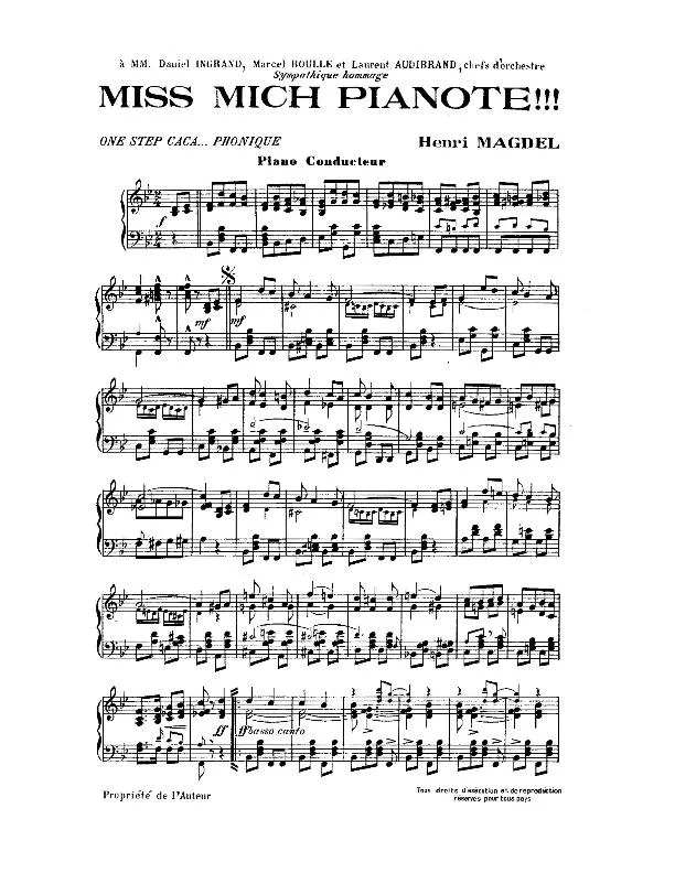 télécharger la partition d'accordéon Miss Mich pianote (One Step) au format PDF