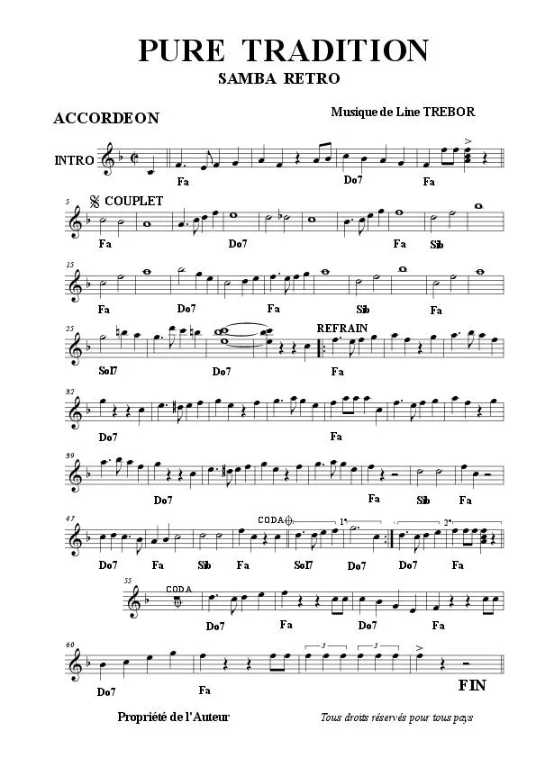 télécharger la partition d'accordéon Pure tradition (Samba Rétro) au format PDF