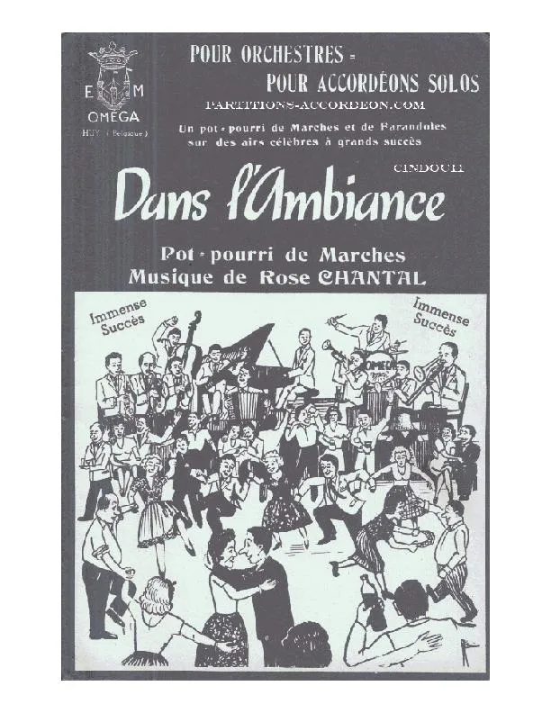 télécharger la partition d'accordéon Dans l'ambiance (Orchestration Complète) (Pot Pourri de Marches et de Farandoles sur des airs célèbres à grands succès) au format PDF