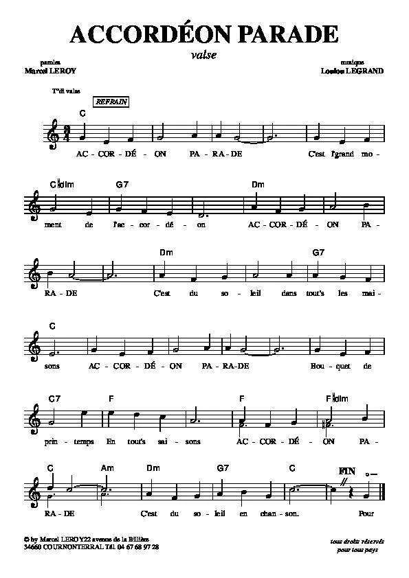 télécharger la partition d'accordéon Accordéon Parade (Valse) au format PDF