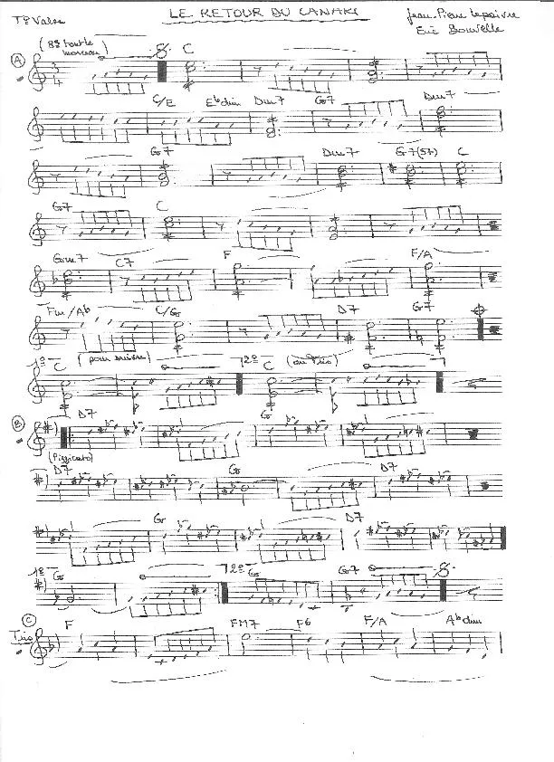 télécharger la partition d'accordéon Le retour du Canari (Valse) (Manuscrite) au format PDF