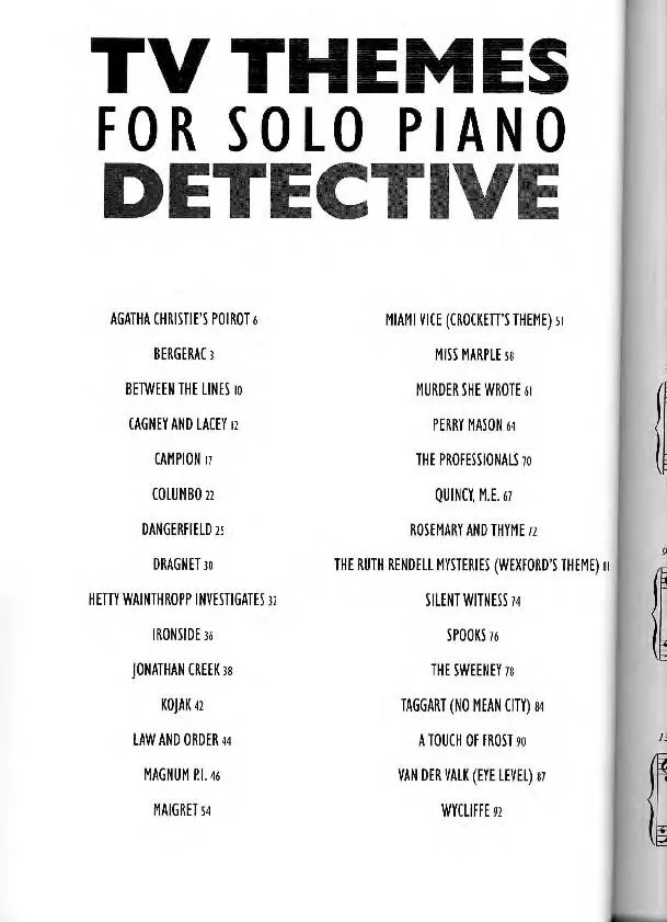 télécharger la partition d'accordéon TV Themes for solo piano : Détective (30 titres) au format PDF