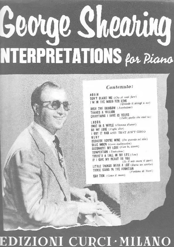 télécharger la partition d'accordéon George Shearing : Interpretations for piano (20 titres) au format PDF