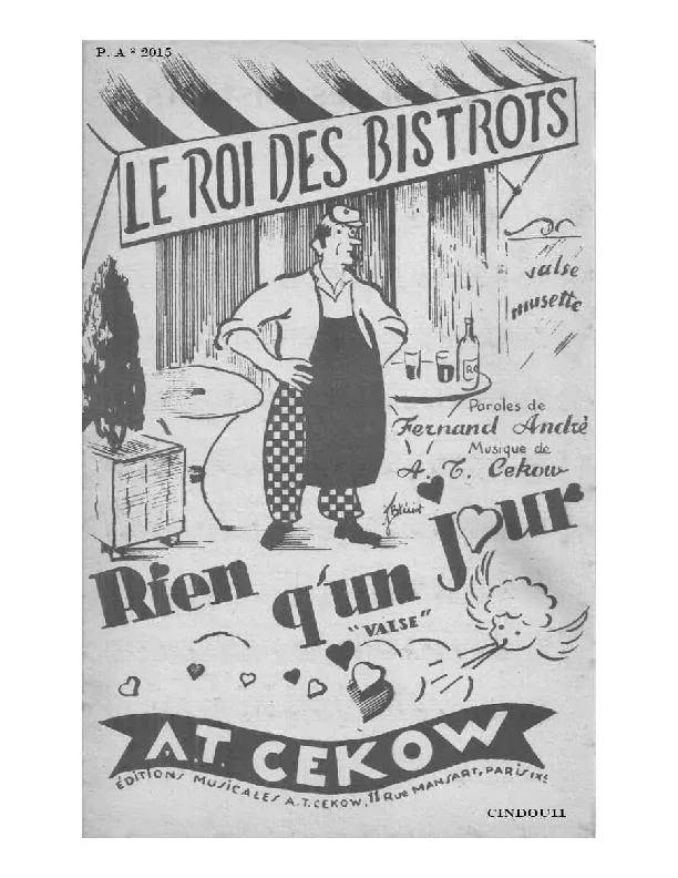 télécharger la partition d'accordéon Le roi des bistrots (Orchestration) (Valse Musette Chantée) au format PDF