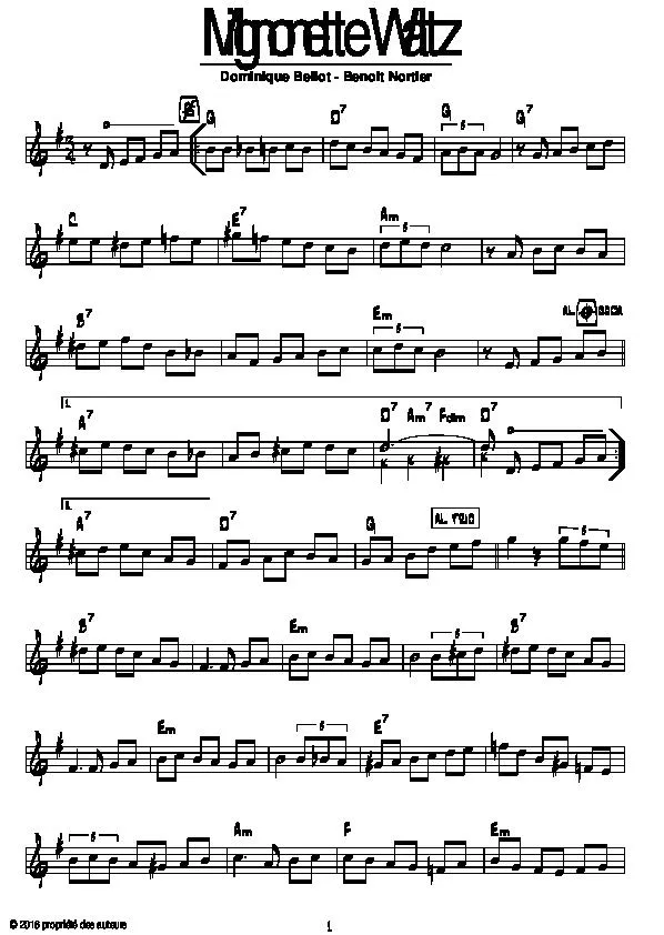 télécharger la partition d'accordéon Mignonette Waltz au format PDF