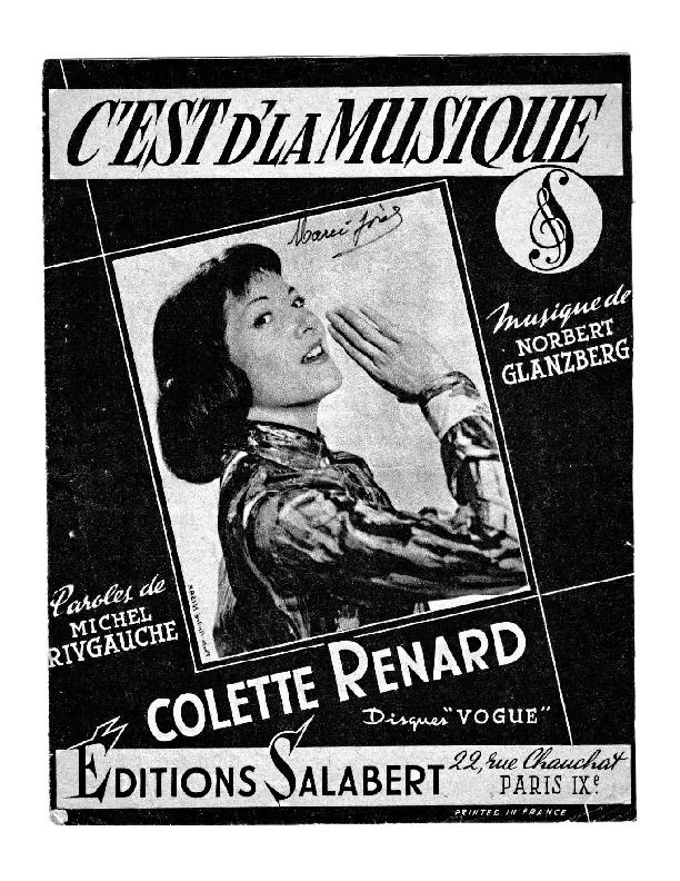 télécharger la partition d'accordéon C'est d' la musique (Chant : Colette Renard) au format PDF