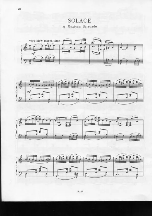 télécharger la partition d'accordéon Solace (Sérénade Mexicaine) (A Mexican Serenade) au format PDF