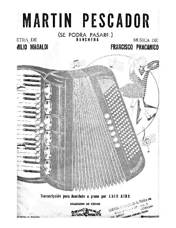 télécharger la partition d'accordéon Martin Pescador (Se podra pasar) (Ranchera) au format PDF