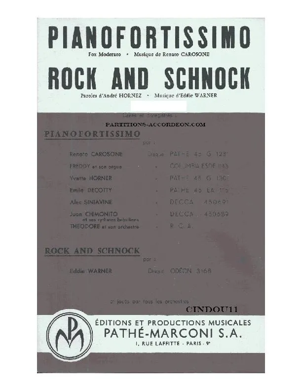 télécharger la partition d'accordéon Rock and Schnock (Orchestration Complète) au format PDF