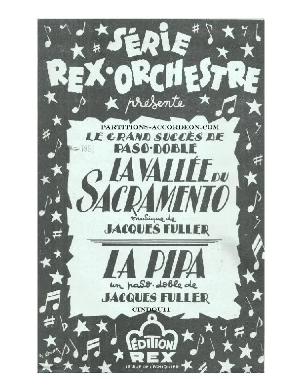 télécharger la partition d'accordéon La vallée du Sacramento (Valle Sacramento) (Orchestration) (Paso Doble) au format PDF