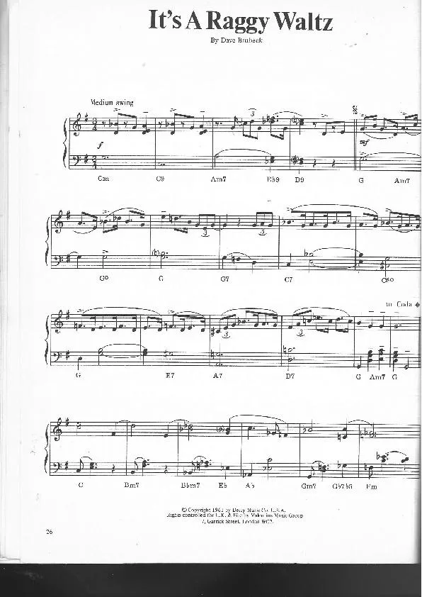 télécharger la partition d'accordéon It's a raggy waltz au format PDF
