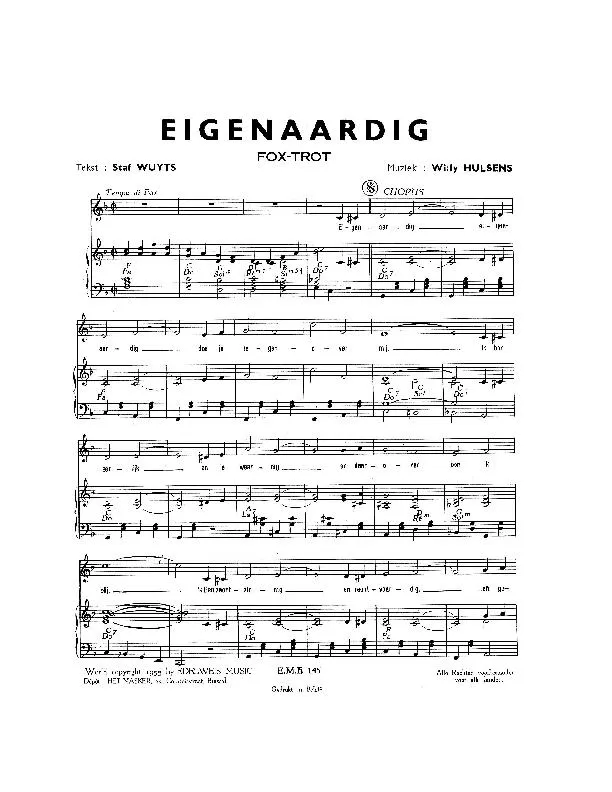 télécharger la partition d'accordéon Eigenaardig (Fox Trot) au format PDF